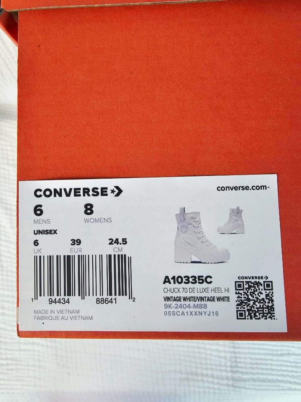 😍NWT😍 Converse Chuck 70 De Luxe Western Heel - Vintage White - Women 8/Men 6 - Picture 2 of 10